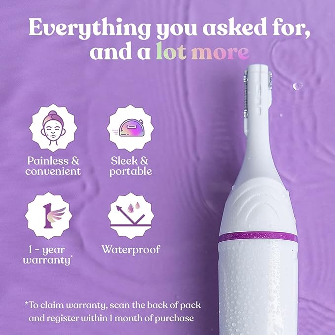 Bombae 6-in-1 Sensitive Areas Trimmer for Women for Eyebrow, Face, Bikini and Underarms | 90 minute run time | Gentle Hair Remover Bombae 6-in-1 Sensitive Areas Trimmer for Women for Eyebrow, Face, Bikini and Underarms | 90 minute run time | Gentle Hair Remover